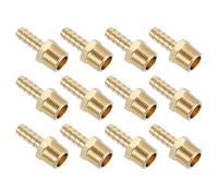 sourcing map Brass Hose Barb Fittings 6pcs 5/16" Barbx3/8 NPT Male Brass Barb Pipe Fitting for Water Fuel Air