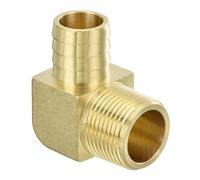 sourcing map Brass Hose Barbed Elbow Fitting 1pcs 3/4" Barb x 3/4" NPT Male 90 Degree Brass Barb Pipe Fitting for Water Fuel Air