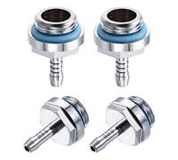 sourcing map Brass Hose Fitting G1/4 Thread with OD 4mm Nozzle for PC Water Cooling System 4pcs