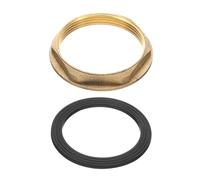 sourcing map Brass Lock Nuts Pipe Fitting, G2"-11 Female Hex Locknut, Flange Single Hole Faucet Lock Nut with Silicone Washer for Kitchen Basin Sink Plumbing