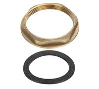 sourcing map Brass Lock Nuts Pipe Fitting, G2" Female Hex Locknut, Flange Single Hole Faucet Lock Nut with Silicone Washer for Kitchen Basin Sink Plumbing