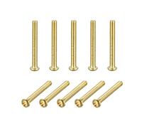 sourcing map Brass Machine Screws, M3x25mm Phillips Pan Head Fastener Bolts for Furniture, Office Equipment, Electronics 10Pcs