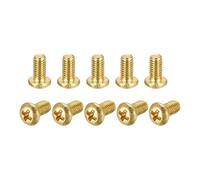 sourcing map Brass Machine Screws, M3x6mm Phillips Pan Head Fastener Bolts for Furniture, Office Equipment, Electronics 36Pcs