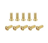 sourcing map Brass Machine Screws, M4x10mm Phillips Pan Head Fastener Bolts for Furniture, Office Equipment, Electronics 36Pcs