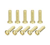 sourcing map Brass Machine Screws, M4x16mm Phillips Pan Head Fastener Bolts for Furniture, Office Equipment, Electronics 36Pcs