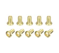 sourcing map Brass Machine Screws, M4x6mm Phillips Pan Head Fastener Bolts for Furniture, Office Equipment, Electronics 60Pcs