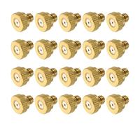 sourcing map Brass Misting Nozzle, 10/24 UNC 0.8mm Orifice Dia Replacement Heads Low Pressure Atomizing Misting Sprayer for Outdoor Cooling System, 20 Pcs