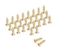 sourcing map Brass Phillips Wood Screws, M2 x 5mm Brass Phillips Flat Wood Screws Self-Tapping Furniture Connector for Door Hinges, Wood Crafts and DIY Projects,(Gold Tone, Pack of 128)
