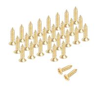 sourcing map Brass Phillips Wood Screws, M3 x 12mm Brass Phillips Flat Wood Screws Self-Tapping Furniture Connector for Door Hinges, Wood Crafts and DIY Projects,(Gold Tone, Pack of 88)