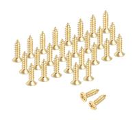 sourcing map Brass Phillips Wood Screws M3x10mm,Gold Tone,38Pcs