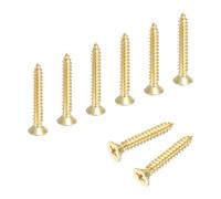 sourcing map Brass Phillips Wood Screws, M4 x 25mm Brass Phillips Flat Wood Screws Self-Tapping Furniture Connector for Door Hinges, Wood Crafts and DIY Projects,(Gold Tone, Pack of 8)