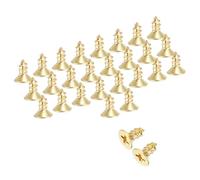 sourcing map Brass Phillips Wood Screws M4x8mm,Gold Tone,28Pcs