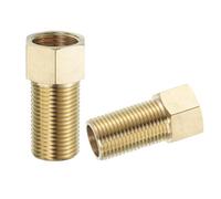 sourcing map Brass Pipe Fitting, 2Pcs G1/2 Male x G1/2 Female 50mm Brass Reducer Adapter Pipe Extension Fittings, Reducer Hex Bushing Threaded Pipe Fitting for Water, Gas, Oil Pipeline Systems