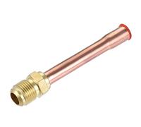 sourcing map Brass Pipe Fitting, 3/8 SAE Flare Connector Male Thread Adapter with Copper Tube for Air Conditioner HVAC System