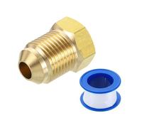 sourcing map Brass Pipe Fitting, 3/8 SAE Male x 1/4 SAE Female Pipe Adapter Flare Tube Fitting for Air Gas Line Refrigeration HVAC