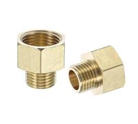 sourcing map Brass Pipe Fitting, 4Pcs G3/8 Male x G1/4 Female Brass Reducer Adapter Pipe Extension Fittings, Reducer Hex Bushing Threaded Pipe Fitting for Water, Gas, Oil Pipeline Systems
