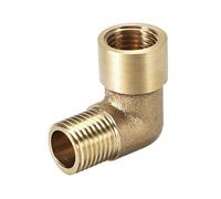 sourcing map Brass Pipe Fitting 90 Degree Elbow 1/4 (BSP) Male X 1/4 (BSP) Female