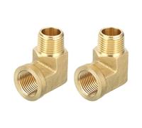 sourcing map Brass Pipe Fitting 90 Degree Street Elbow Brass 3/8" NPT Pipe Connector for Gas, Air, Oil, Propane, 2pcs