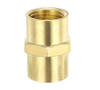 sourcing map Brass Pipe Fitting, Equal Coupling, 1/4" NPT Female ×1/4" NPT Female Pipe, Pack of 3
