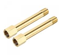 sourcing map Brass Pipe Fitting G1/4 Female to G1/4 Male Thread Adapter 100mm Length Extension Connector Hex Pipe Coupling 2 Pack
