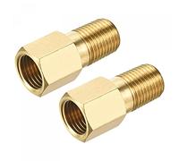 sourcing map Brass Pipe Fitting G1/4 Female to G1/4 Male Thread Adapter 35mm Length Extension Connector Hex Pipe Coupling 2 Pack