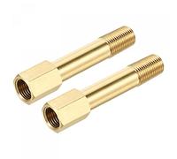sourcing map Brass Pipe Fitting G1/4 Female to G1/4 Male Thread Adapter 75mm Length Extension Connector Hex Pipe Coupling 2 Pack