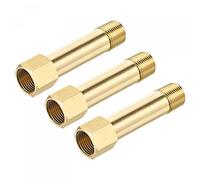 sourcing map Brass Pipe Fitting G3/8 Female to G3/8 Male Thread Adapter 75mm Length Extension Connector Hex Pipe Coupling 3 Pack