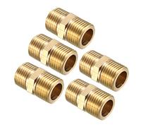 sourcing map Brass Pipe Fitting, Hex Nipple, 1/2 BSP Male X 1/2 BSP Male Thread Connector 5pcs