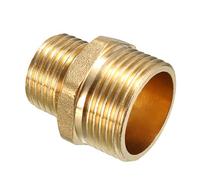 sourcing map Brass Pipe Fitting Reducing Hex Bushing 3/4 PT Male x 1/2 PT Male Adapter
