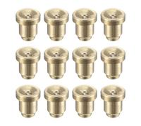 sourcing map Brass Push Button Flange Grease Oil Cup 6mm Ball Oiler for Lubrication System 12Pcs