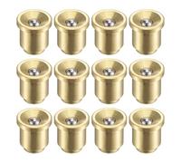 sourcing map Brass Push Button Flange Grease Oil Cup 8mm Ball Oiler for Lubrication System 12Pcs