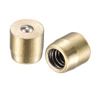 sourcing map Brass Push Button Grease Oil Cup 6x6mm Ball Oiler for Lubrication System 10Pcs