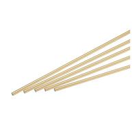 sourcing map Brass Rod,Brass Solid Round Rod 1.5mm/0.06inch Diameter 100mm Length Lathe Bar Stock for RC Model DIY Craft Pack of 10