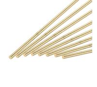 sourcing map Brass Rod,Brass Solid Round Rod 2mm Diameter 100mm Length Lathe Bar Stock for RC Model DIY Craft Pack of 21