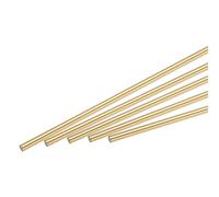sourcing map Brass Rod,Brass Solid Round Rod 3mm/0.12inch Diameter 100mm Length Lathe Bar Stock for RC Model DIY Craft Pack of 6