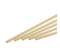 sourcing map Brass Rod,Brass Solid Round Rod 4.5mm/0.18inch Diameter 100mm Length Lathe Bar Stock for RC Model DIY Craft Pack of 6