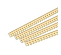 sourcing map Brass Rod,Brass Solid Round Rod 9.5mm/0.37inch Diameter 100mm Length Lathe Bar Stock for RC Model DIY Craft Pack of 4