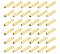 sourcing map Brass Round Coupling Nuts, M2x12mm Female Thread Hexagonal Standoffs Spacer Nuts Screws for PCB Motherboard Circuit Board(Gold Tone, Pack of 38)