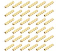 sourcing map Brass Round Coupling Nuts, M2x15mm Female Thread Hexagonal Standoffs Spacer Nuts Screws for PCB Motherboard Circuit Board(Gold Tone, Pack of 38)