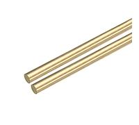sourcing map Brass Round Rods, 3/8 Inch Brass Solid Round Rod Lathe Bar Stock, 10mmx250mm Brass Rod for Drift Punches Various Shaft DIY Craft Model Plane Ship Cars, Pack of 2