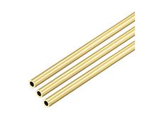 sourcing map Brass Round Tube, 300mm Length 2.5mm OD 0.5mm Wall Thickness, Seamless Straight Pipe Tubing 3 Pcs