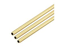 sourcing map Brass Round Tube, 300mm Length 4mm OD 0.5mm Wall Thickness, Seamless Straight Pipe Tubing 3 Pcs