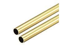 sourcing map Brass Round Tube, 300mm Length 7.5mm OD 0.5mm Wall Thickness, Seamless Straight Pipe Tubing 2 Pcs