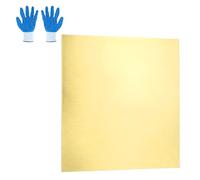 sourcing map Brass Sheet, 0.3mmx100mmx100mm H62 Brass Metal Plates Thin Metal Sheets with Gloves for Craft DIY Model Jewelry Electrical Repair Industrial, Pack of 1, Gold