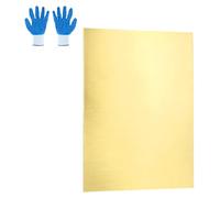 sourcing map Brass Sheet, 0.5mmx50mmx200mm H62 Brass Metal Plates Thin Metal Sheets with Gloves for Craft DIY Model Jewelry Electrical Repair Industrial, Pack of 1, Gold