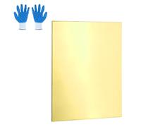 sourcing map Brass Sheet, 1mmx50mmx100mm H62 Brass Metal Plates Thin Metal Sheets with Gloves for Craft DIY Model Jewelry Electrical Repair Industrial, Pack of 1, Gold