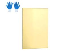 sourcing map Brass Sheet, 2.5mmx50mmx100mm H62 Brass Metal Plates Thin Metal Sheets with Gloves for Craft DIY Model Jewelry Electrical Repair Industrial, Pack of 1, Gold