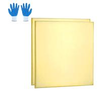 sourcing map Brass Sheet, 2mmx50mmx50mm H62 Brass Metal Plates Thin Metal Sheets with Gloves for Craft DIY Model Jewelry Electrical Repair Industrial, Pack of 2, Gold