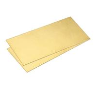 sourcing map Brass Sheet, 2Pcs 4" x 2" x 0.08" H62 Metal Sheets Plates for Crafts, Electrical Repairs, Industry