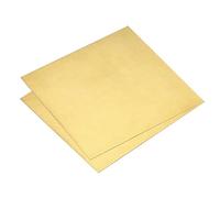 sourcing map Brass Sheet, 2Pcs 4" x 4" x 0.024" H62 Metal Sheets Plates for Crafts, Electrical Repairs, Industry